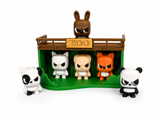 3D Printed Mini Zoo Animal Display Set – Collectible Desk Toy & Sensory Decor